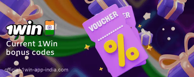 Valid bonus codes for the 1Win India app