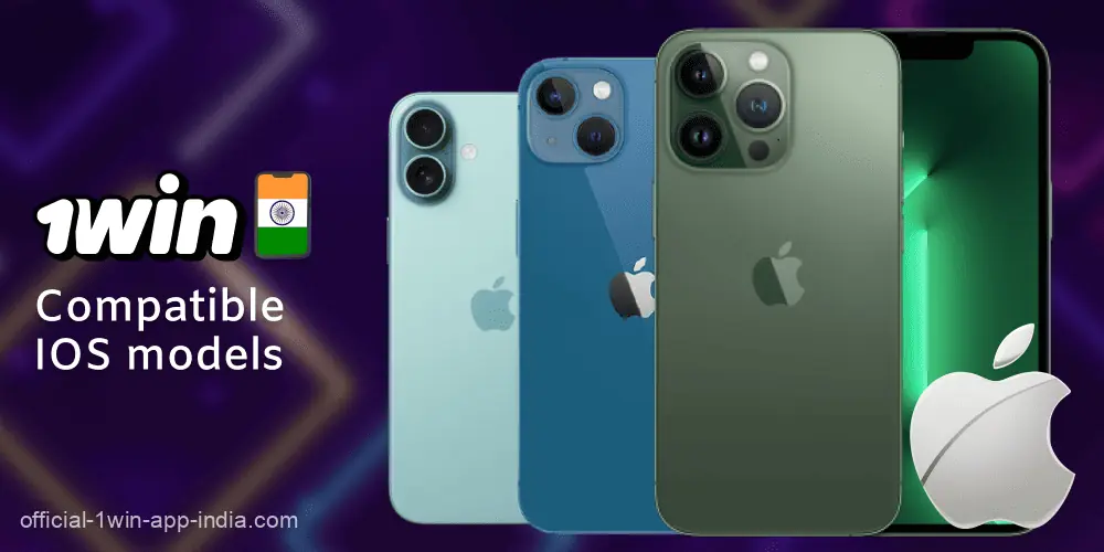 Popular iOS models for the 1win app in India